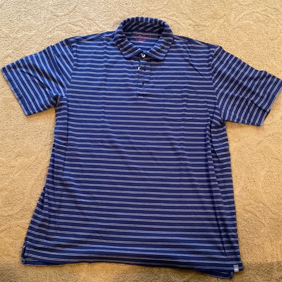 Peter Millar Other - Men’s Peter Millar Blue and White Striped Polo Size Large